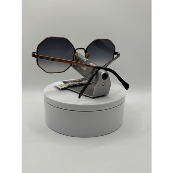 NEW Vintage Oversize Eyeglasses | Non Rx | Grey Fade Lens | Octagon Metal Frame main image 5